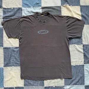 Oakley VTG y2k center ghost logo back spell out faded t-shirt navy/grey size XL